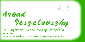 arpad veszelovszky business card